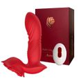 Vibrador Recarregável Formato de Rosa Man Ting Hua Aurora SI (7863) - Vermelho