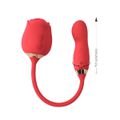 Estimulador Formato De Rosa Com Pulsação SI (7866) - Vermelho