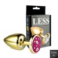 Plug Less G Dourado Com Pedras Cravejadas em Strass (HA155D) - Rosa