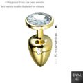 Plug de Plástico G Less Com Pedras Variadas (HA193) - Dourado