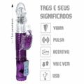 Vibrador Rotativo Sobe Desce Recarregável VP (RT020-ST385) - Roxo