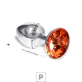 Plug de Metal P Cromado Com Strass 6cm SI (5845) - Pedra Dourada