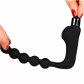 Plug de Silicone Com Vibro e Massageador de Próstata SI (7918) - Preto
