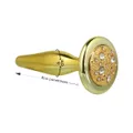 Plug de Metal Iupi Com Pedras Cravejadas (HA133) - Dourado