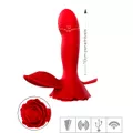 Vibrador Recarregável Formato de Rosa Aurora SI (7864) - Vermelho