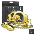 Kit Algema e Plug Cravejado P (HA146) - Dourado