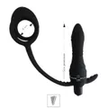 Plug Silicone Com Anel Peniano e Vibro (MPA1251) - Preto