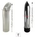 Vibrador Personal Metálico Com Capa Transparente (MV039) - Cromado