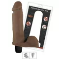 Prótese 18x15cm Com Vibro e Escroto Thor Upper (UP97-ST789). - Marrom