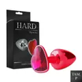 Plug de Metal P Pedra Formato de Coração Hard (CSA121-HA121) - Vermelho