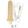 Prótese 15x14cm Com Vibro Cyber Dildo (CYB05-17022) - Bege