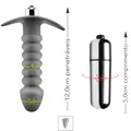 Plug Silicone Escalonado Com Vibro (MPA1161) - Preto