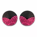 Tapa Mamilo Com Renda 50 Tons (TO111-17438) - Preto C/ Rosa