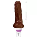 Prótese 15x17cm Com Vibro e Escroto (ADAO19) - Marrom
