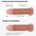 Capa Peniana de 15cm Para 20cm em Cyberskin (SF4-17726) - Bege