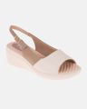 Sandália Anabela Papoula - Off White / Areia