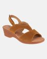 Sandália Salto Médio Verbena - Suede Caramelo Claro