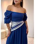 Vestido Longo Bianca Azul Marinho