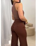 Calça Pantalona Brenda Marrom