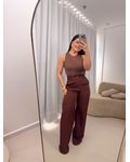 Calça Pantalona Brenda Marrom