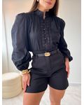 Camisa Linho Cecília Preto