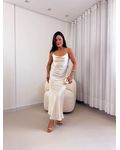 Vestido Cetim Diana Champagne
