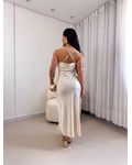 Vestido Cetim Diana Champagne