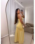 Vestido longo Gisele Amarelo Manteiga