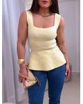 Blusa Peplum Jeni Amarelo Manteiga