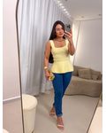Blusa Peplum Jeni Amarelo Manteiga
