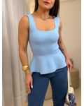 Blusa Peplum Jeni Azul