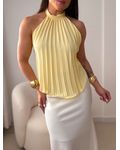 Blusa Plissada Sol Amarelo