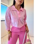 Camisa Cropped Ester Rosa