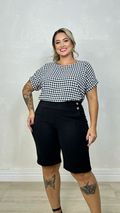 Blusa de Manga Xadrez Rosa e Branco