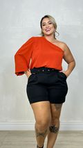 Shorts Social Com Cinto Encapado Preto