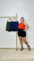 Shorts Social Com Cinto Encapado Preto