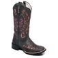 Bota Hopper Glitter Preto/Rosa em Couro 