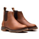 BOTA TEXANA MOD 04 ANATÔMICA COURO RÚSTICO CARAMELO BICO REDONDO