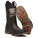 BOTA MASCULINA TEXANA COURO RÚSTICO CAFÉ CANO ALTO EUA