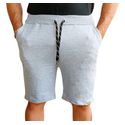 Bermuda Masculina Moletom Leve Com Elástico Cordão Ajustável Cinza