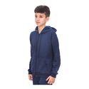 Blusa De Moletom Juvenil C/ Zíper Feminino Masculino Jaqueta Azul-escuro