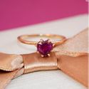 ANEL SOLITÁRIO NOIVADO OURO 18K - MODELO RUBI LOVE 