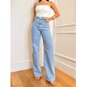 Calça Vih Wide Leg Cintura super alta - jeans claro