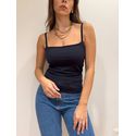 Blusa Cintia regata basica alça fina - Preta