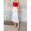 Saia Mayla acetinada midi - Branca