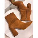 Bota Teodora Caramelo - Couro Camurça