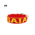 Coleira Para Cachorro Personalizada (vermelho e amarelo) 