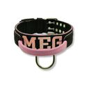 Coleira Para Cachorro Com Alça Personalizada (preto e rosa) 