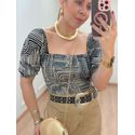 Cropped Lastex Estampado