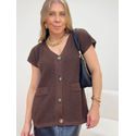 Colete Eva Tricot Marrom